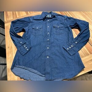 Wrangler men’s jean button up dress shirt 17x36